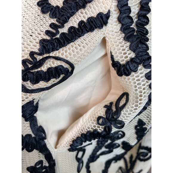 DRA Los Angeles Mesh Lace Overlay Midi Skirt With Black Embroidery Sz M - Picture 5 of 8